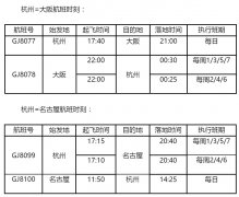 香港國際空運-長龍航空新開杭州=大阪、杭州=名古屋直飛航線(附圖)